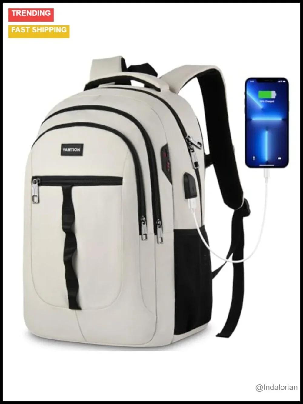 Large Capacity Waterproof Laptop Backpack with USB Port for School